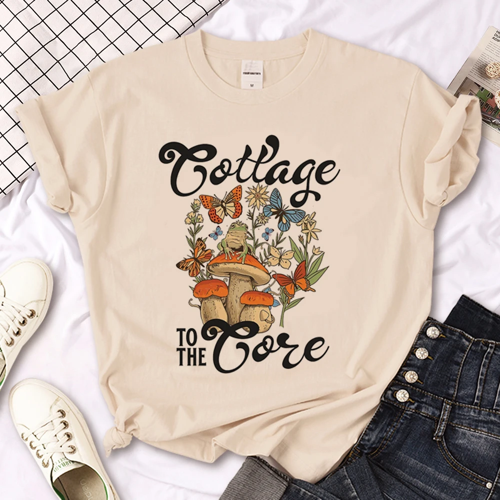 Cottagecore tshirt women Y2K anime designer tshirt girl 2000s designer clothing