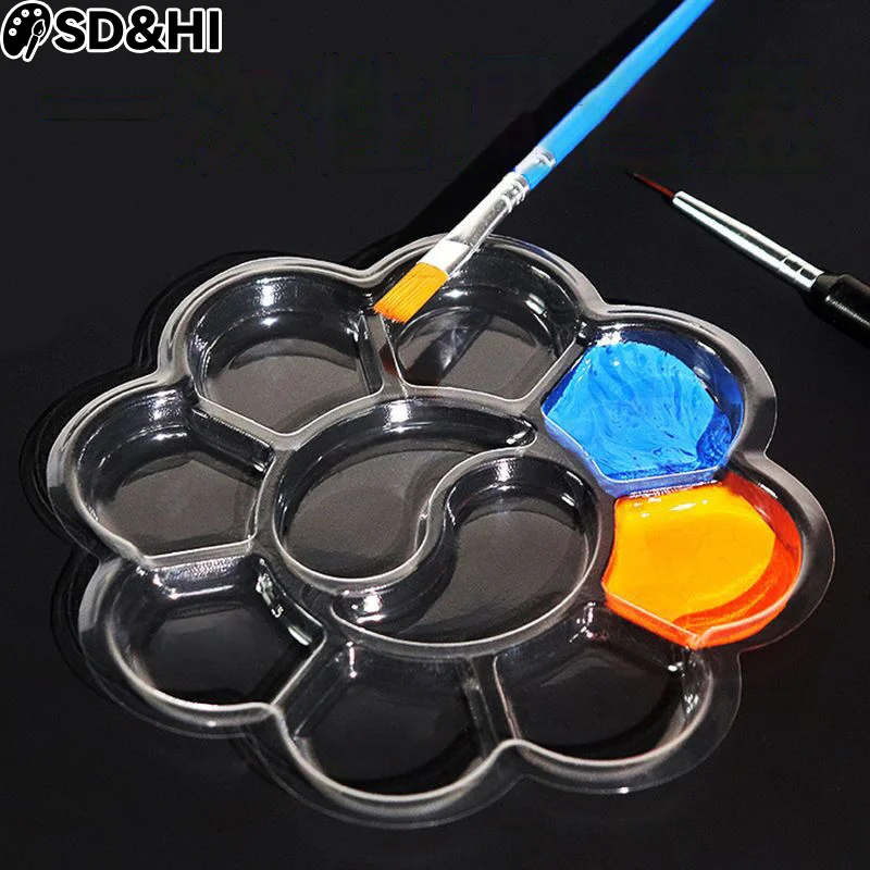 

20 шт. одноразовая палитра для масляной живописи гуаши в форме сливы, художественная палитра для рисования, моющаяся палитра акварельных красок