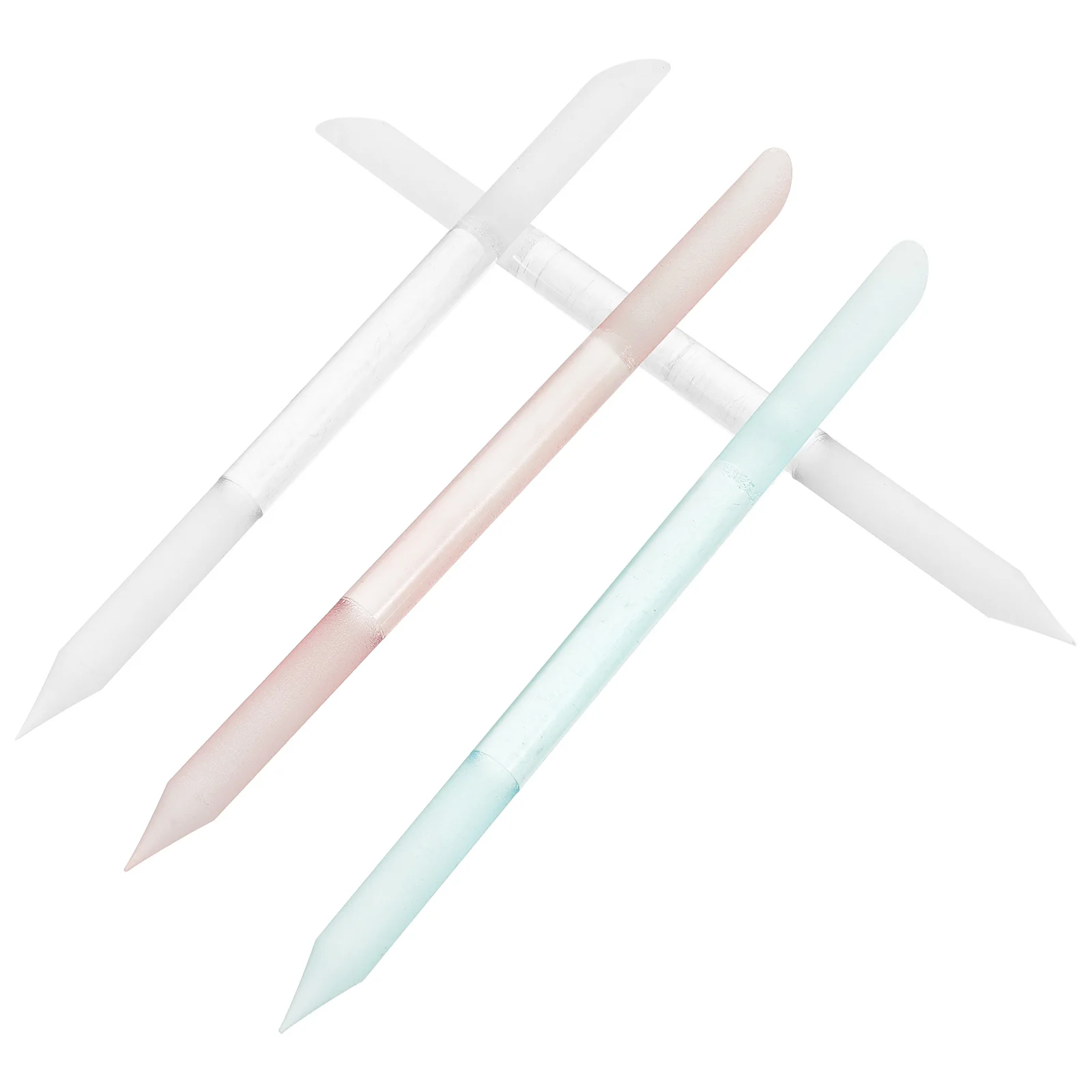 

4pcs Cuticle Remover Tool Glass Dual-Sided Pusher For Manicure Precision Nail Care Stick Angled Pointed Ends Frosted Surface