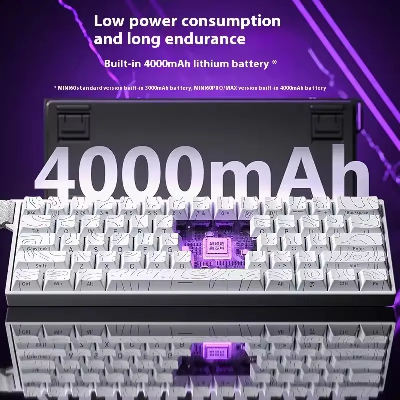 AULA Mini60 HE لوحة مفاتيح مغناطيسية لاسلكية ثلاثية الوضع لوحة مفاتيح ميكانيكية RGB 8000 هرتز 0.01mmRT لوحة مفاتيح الألعاب هدايا الألعاب