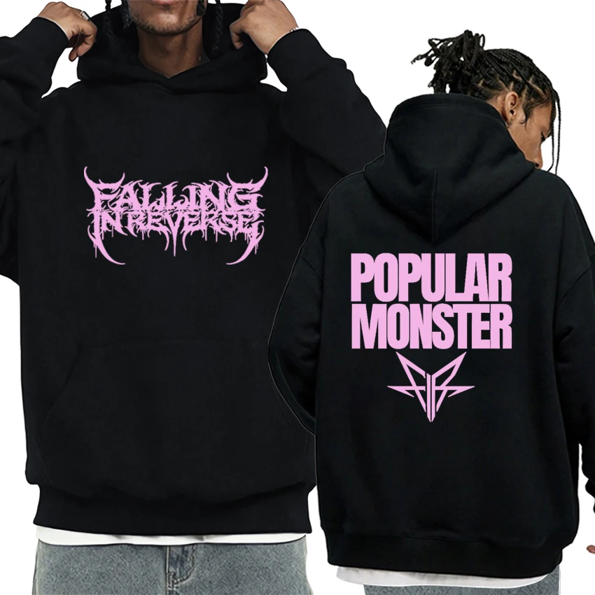 

Rock band Falling in Reverse New Album Popular Monstour printed Hoodie Men Women Fashion Y2k streetwear Unisex Fleece Sweatshirt