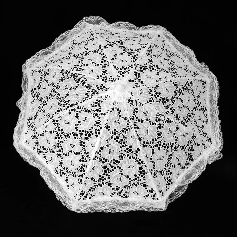Craft White Umbrella Floral Lace Vintage Parasol Embroidery Umbrella Vintage Bridal Umbrella Wedding view 4