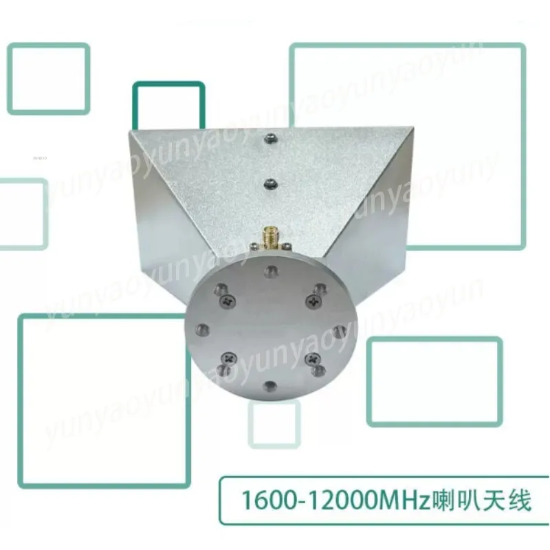 1.6~ 12GHz Standard Gain Horn Antenna, 5~ 16dBi Dual Ridge Microwave Test Antenna, Covering C/X/Ku/Ka Frequency Band