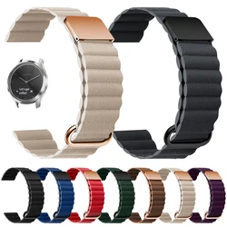 20 22mm Magnetic Leather Wrist Strap for Garmin Vivoactive 3 4 HR Watchband for Garmin Sq Active Move Venu 2 Plus Bracelet Band