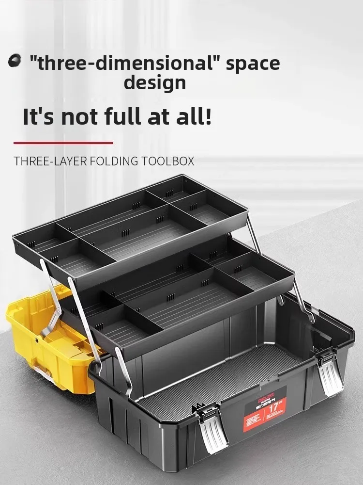 

Electrical Hardware Household Electrician Storage Box Three-layer Folding Multifunctional Set
