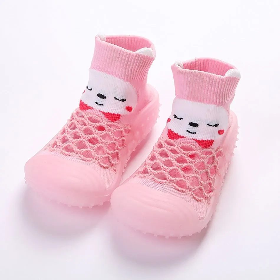 Infant Toddler Cartoon Pandas Shoes Baby Rubber Non Slip Shoes Baby Boy Girl Elastic Socks Shoes Newborn First Walkers