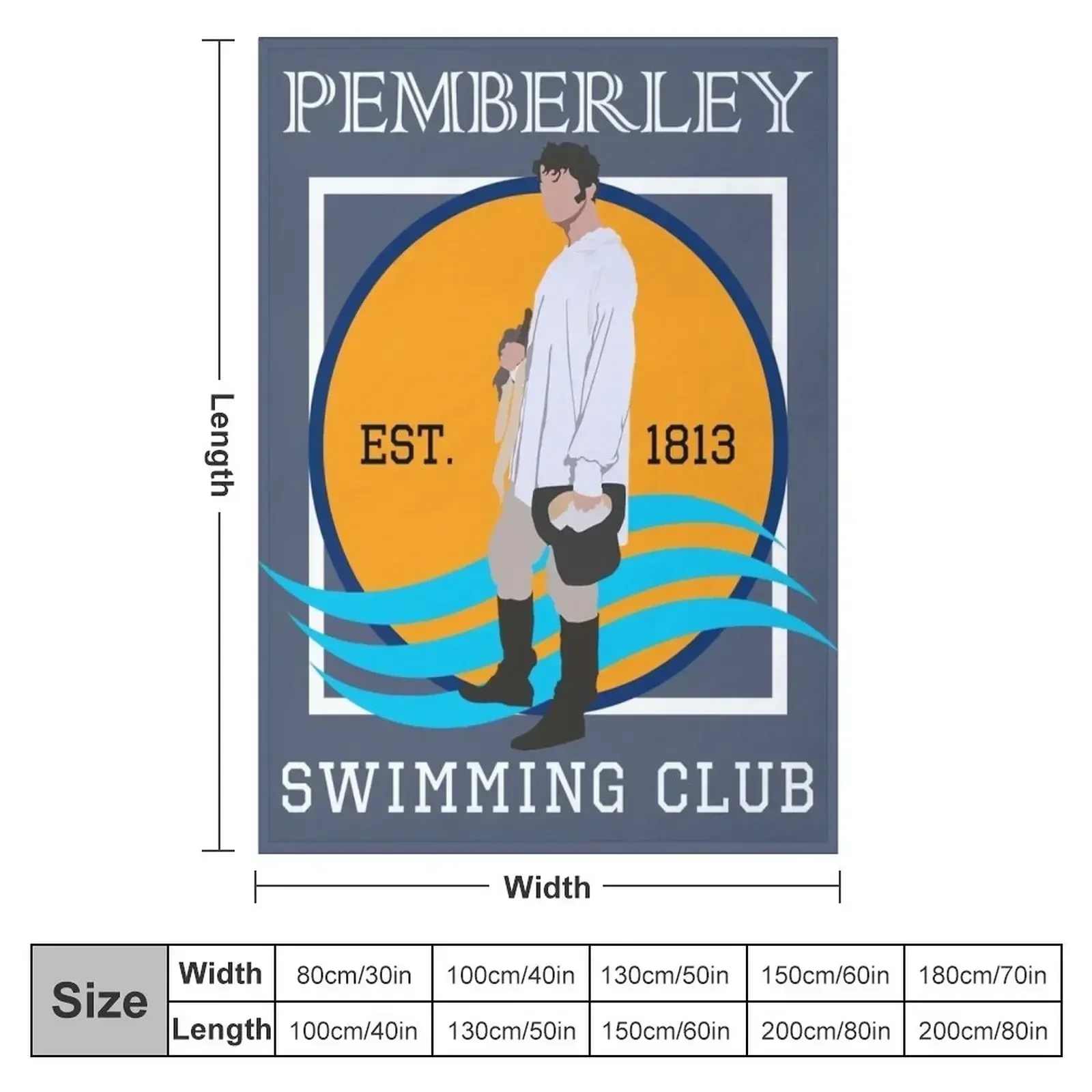 Pemberley Swimming Club Est. 1813 - Pride and Prejudice WHITE Throw Blanket Furrys Polar bed plaid Blankets