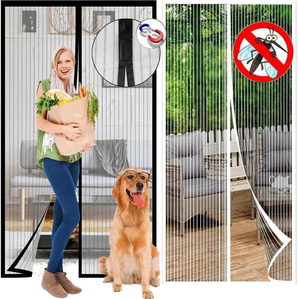 Anti Mosquito Fly Curtains For Doors Screen Magnetic Mosquito Net Door Window Automatic Closing Mesh For Kitchen Living Room