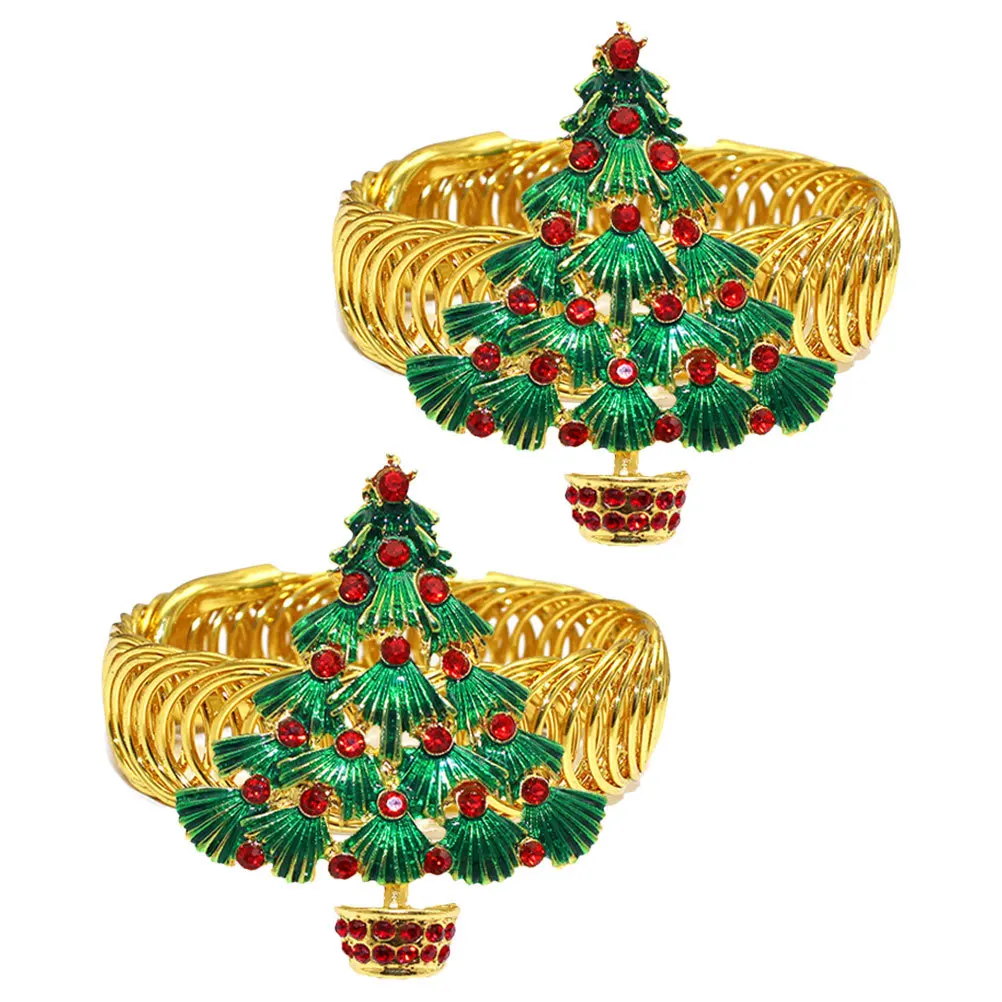 

2Pcs Creative Curtain Buckle Metal Spring Clip Christmas Tree Design Holdback for Drapes Window Curtain Ties Holiday Home