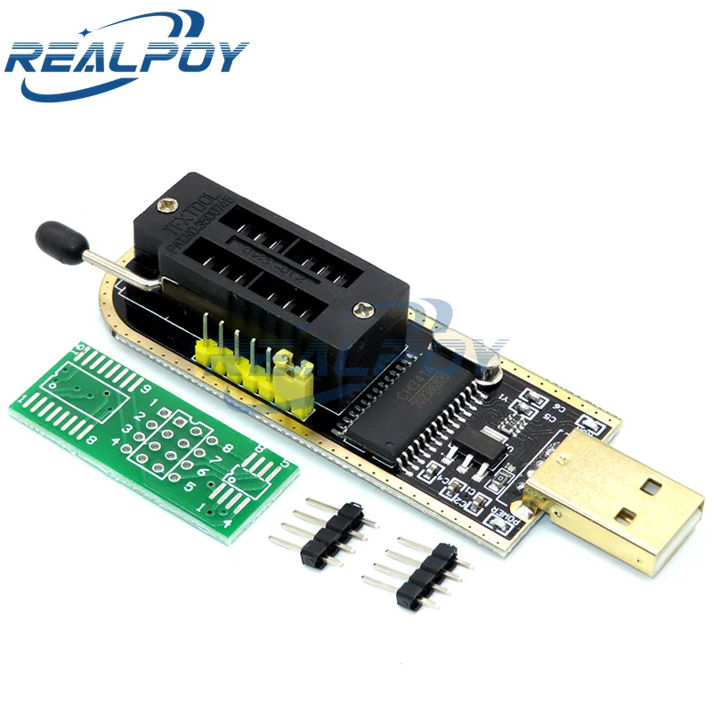 Módulo programador USB CH341A 24 25 Series EEPROM Flash BIOS + Clip de prueba SOIC8 SOP8 + adaptador de 1,8 V + KIT de bricolaje de adaptador SOIC8