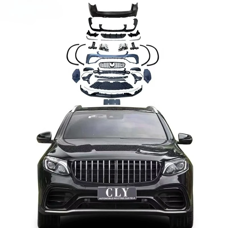 

Front Car Bumpers for 2016+ GLC X253 GLC300 GLC260 SUV Upgrade GLC63 Rear Car Bumpers Grill Inner Lining Rear Lip Pipe
