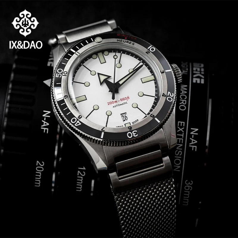 IPOSE IX&DAO Men Automatic Mechanical Watch PT5000/SW200/ETA2824 Luxury Sport Casual 5303 AR Coating C3 Diving Reloj Hombre