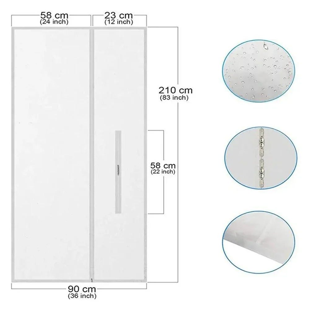 Energy Saving Perfect For Sealing Convenient And Cost Effective Seal Cloth Air Conditioning White 210x90cm Portable Sliding