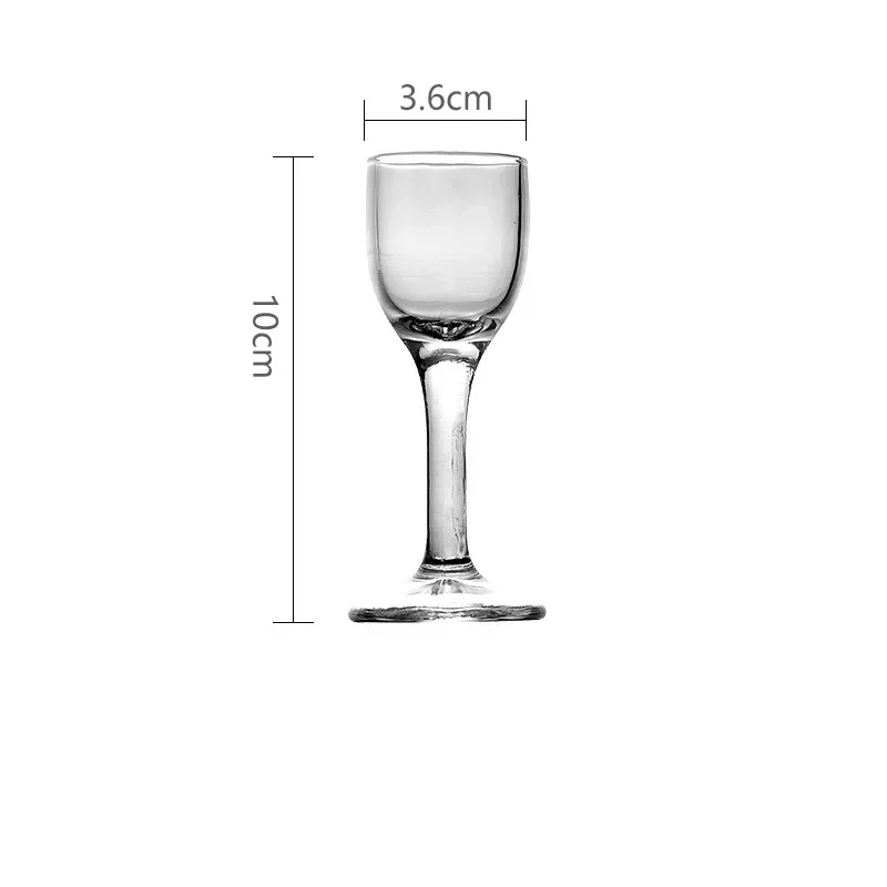 25ml 6PCS Goblet Glass Cup Set Lead-Free Glass Shot Glasses with Stem Liquor Glass Sets for Drinkware Wedding Family Bar Party