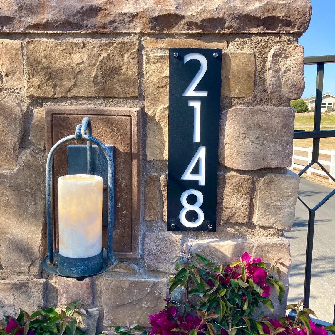 Vertical House Number Sign, Custom Address Sign, Modern Black Door Plaque, Outdoor Home Number Sign,New Home Gift