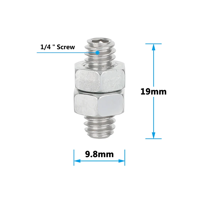 CAMVATE كاميرا تلاعب عرافة المقبس نكش المسمار مجموعة 1/4 "-20 الخيوط مسمار مع قفل المكسرات الصلب المصنوعة لملحقات التصوير 5 قطعة