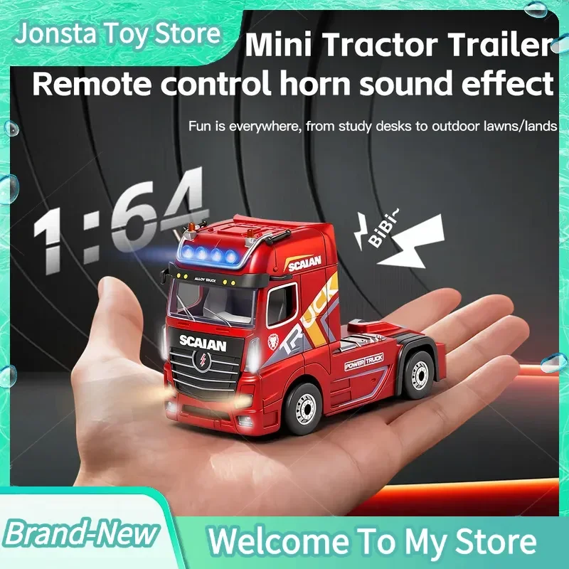 

Brand-New Wltoys 6408 1:64 RC Car Mini Alloy 4WD Container Truck Drift Racing 2.4G Remote Control Tractor with Trailer Model Toy