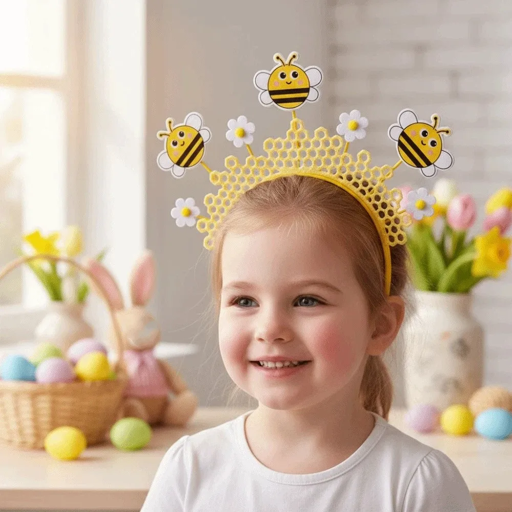 

Cartoon Bee Hive Headband Lightweight Cute Easter Themed Headwear Plastic Funny Holiday Party Accessories Cosplay Accessory
