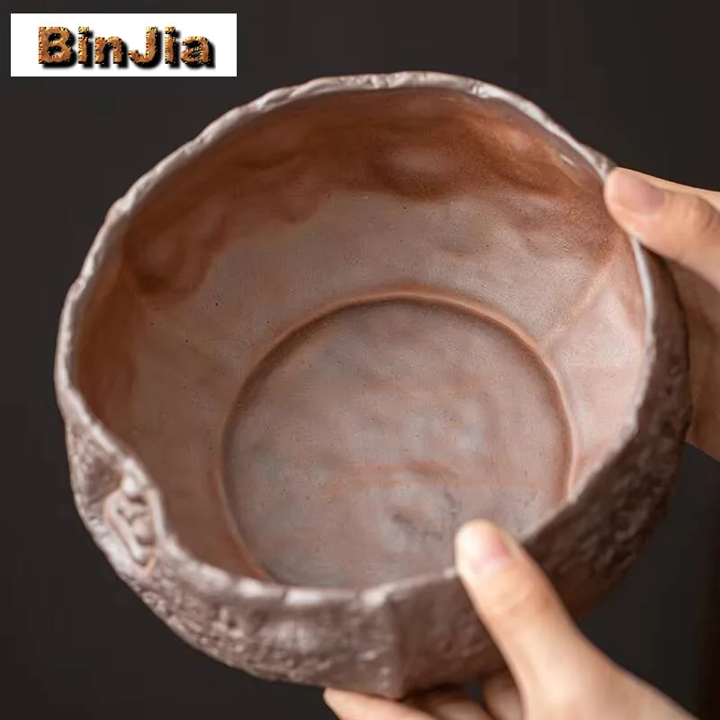 1300Ml Rough Pottery Buddha Jianshui Japanese Old Rock Mud Washing Cup Bowl Writing-Brush Washer Chaxi Accessories Collection
