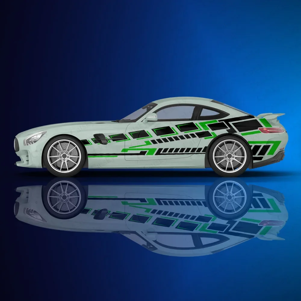 

Geometric Lines Car Side Sticker Decoration Protection, Car Vinyl Wraps Waterproof Self-adhesive Sticker, Auto Accessories