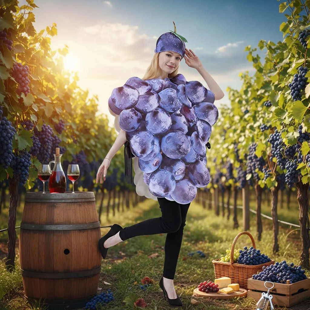 

Костюм для Хэллоуина: Виноградный костюм для сценических выступлений, игр и вечеринок, косплей-костюм