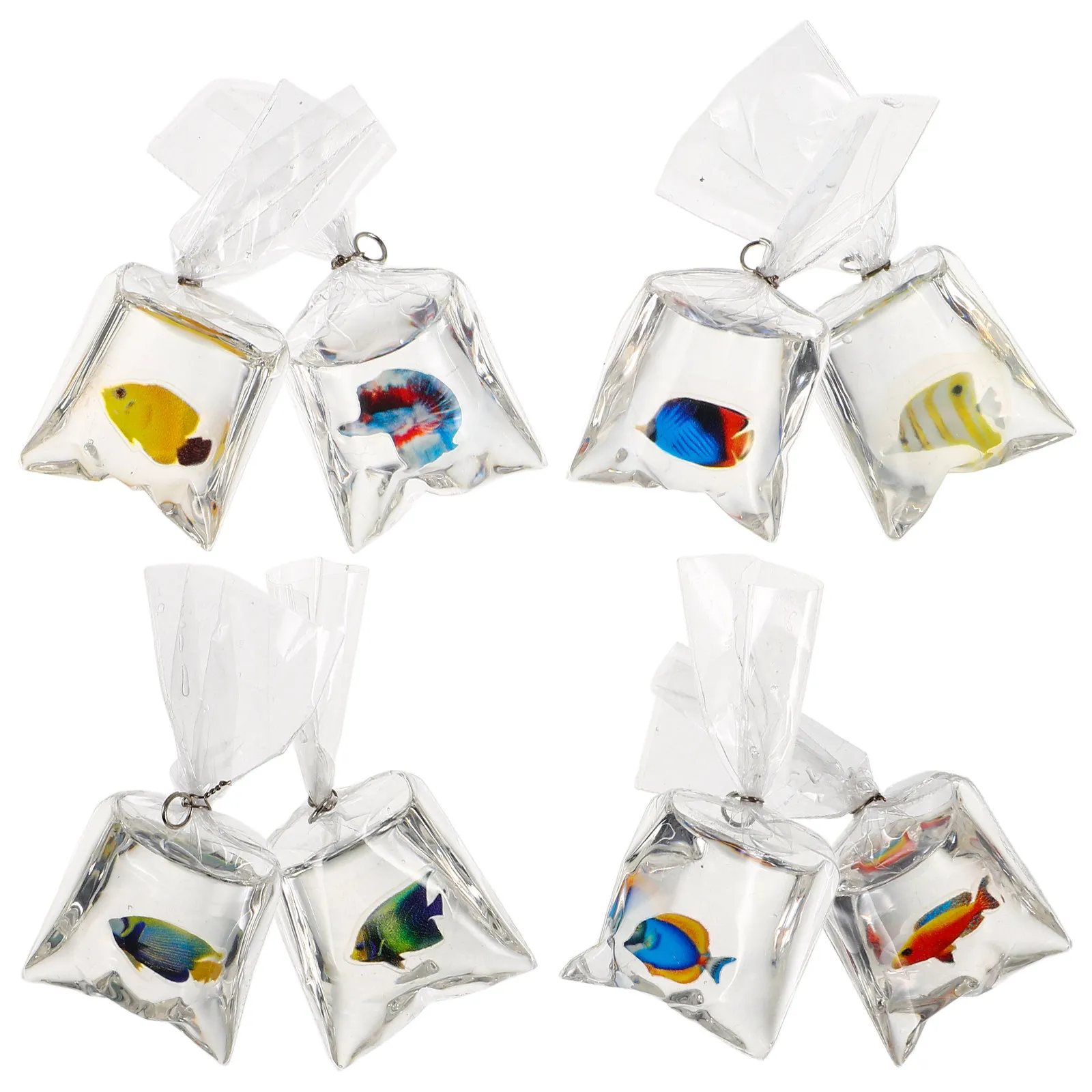 8Pcs Transparent Resin Goldfish Charms Mixed Color Unique Dangle Pendants for DIY Jewelry Making Crafts Necklaces Bracelets