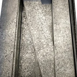Cloud Pattern Damascus Steel Blanks Bar Handmade Knife Making Metal Raw Material for DIY Tool Parts 200x30x3mm