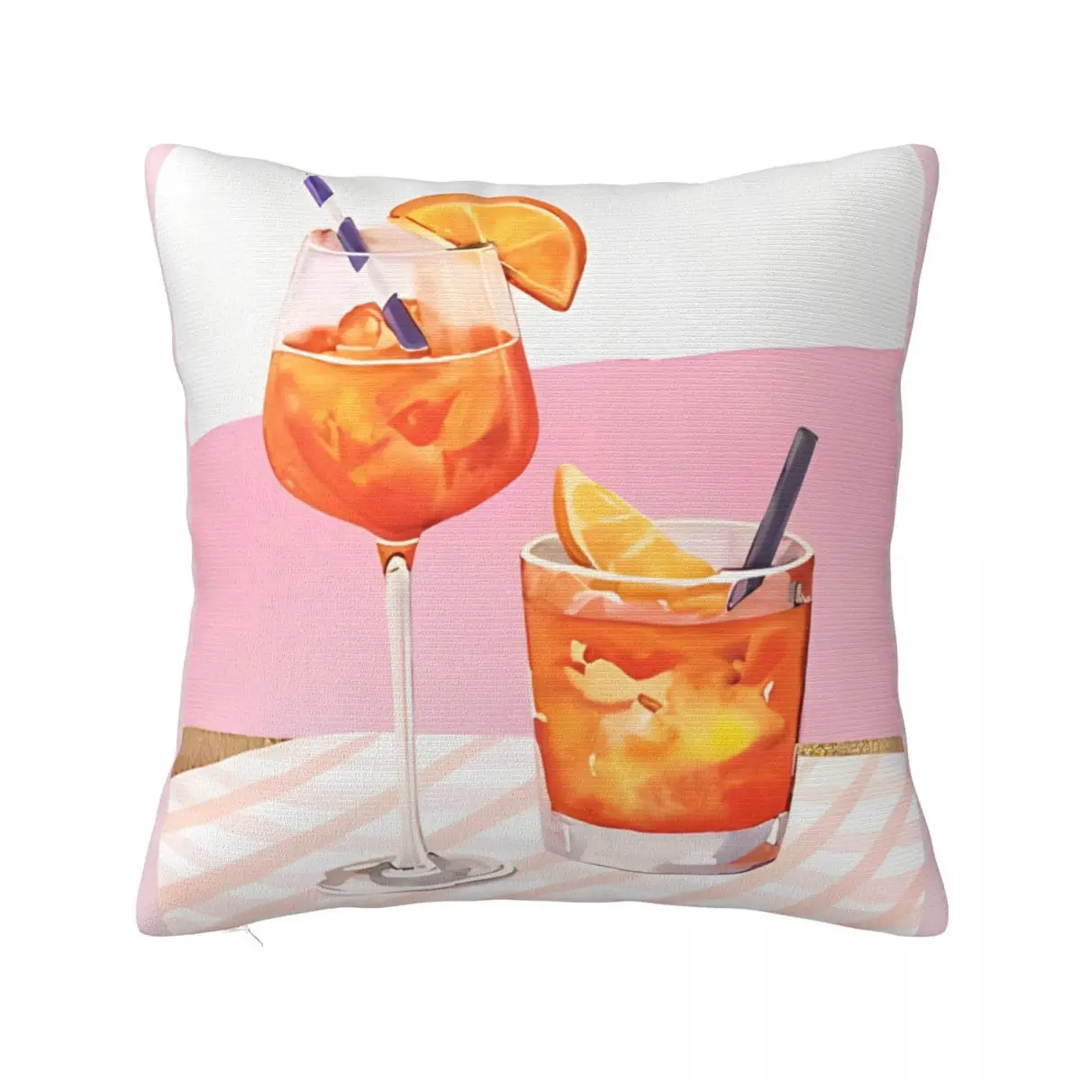 Retro Cocktail Alcohol Drink Pillowcase  Cushion Cover Decor Aperols Spritz Throw Pillow Case Cover Home Wholesale 40X40cm