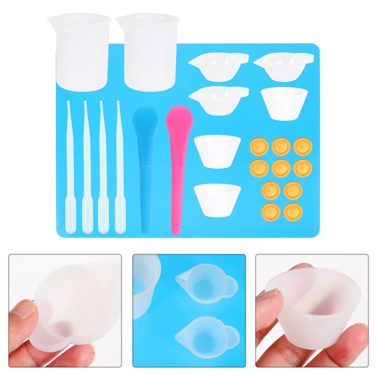 

Silicone Dispensing Cups Pigment Mixing Set Reusable Craft Tools Epoxy Stirring Measuring H made Accessories Jewelry Making