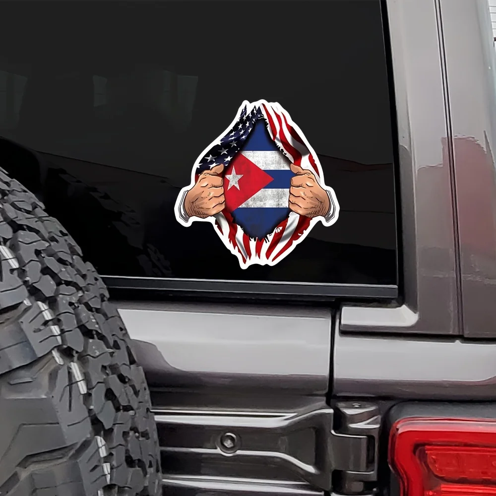 1pc Flag Sticker USA American Chest Cuban Country Auto Decals Stickers for Truck Window Bumper Car Motorcycle Tank Fun Stickers