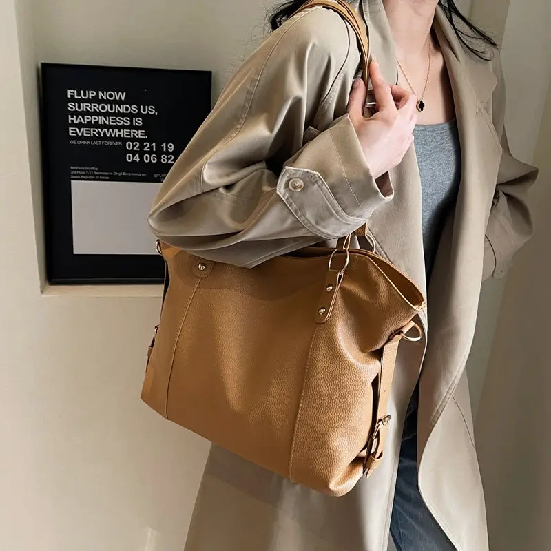 Simple Return To The Ancients 2024 Winter Women's Advanced Large Capacity Commuter New Work Fashion Tote Shoulder Crossbody Bag