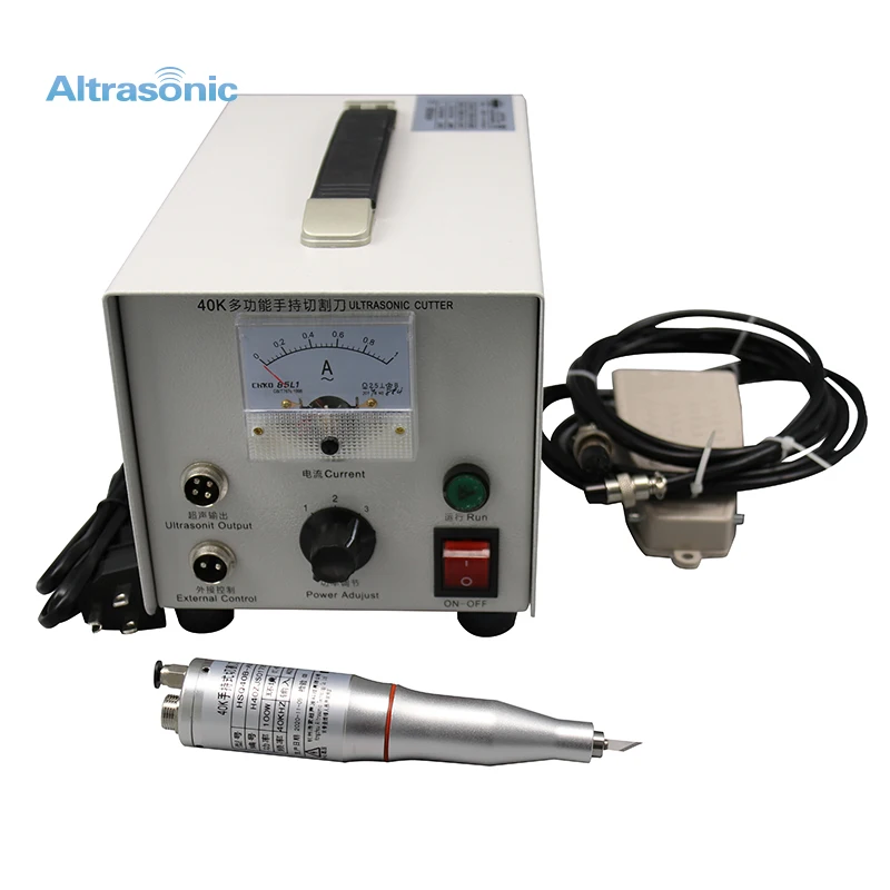 

40kHz 100watt Handheld ultrasonic cutting machine for fabrics PP .PE. PVC.PET. PETG.ABS.EVA.PP cut