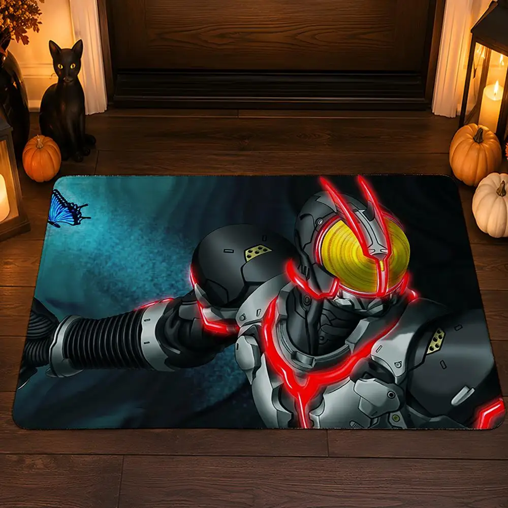 Cool K-Kamen Rider Floor Mat Flannel Rug Soft Non Slip Washable Door Mat For Bathroom Bedroom Kitchen Home Decor
