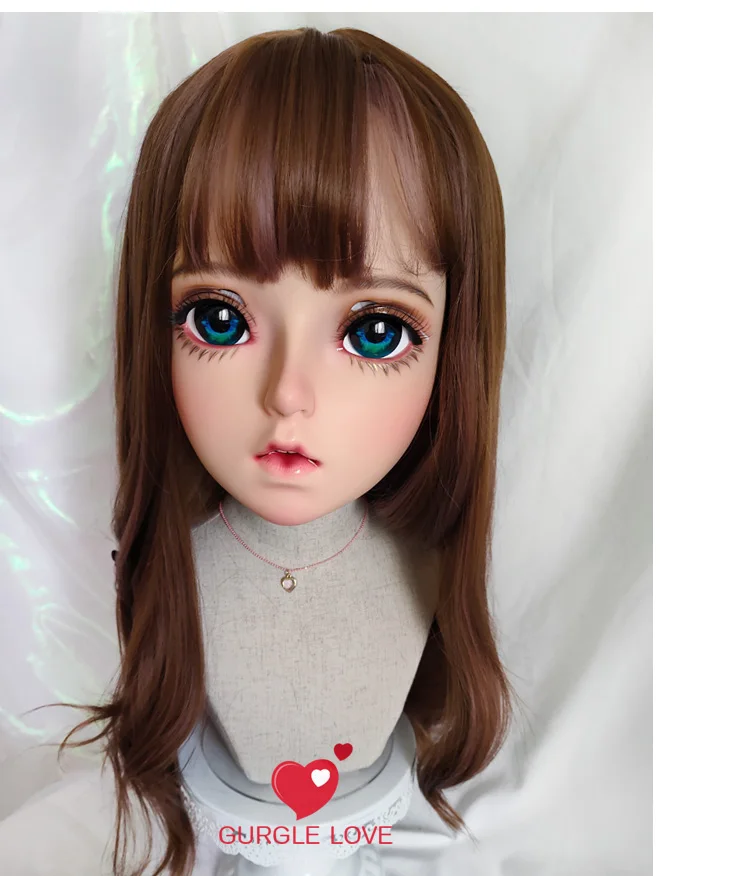 (Mi) femme douce fille résine demi-tête Kigurumi BJD yeux Crossdress Cosplay japonais Anime rôle Lolita poupée masque glisser reine