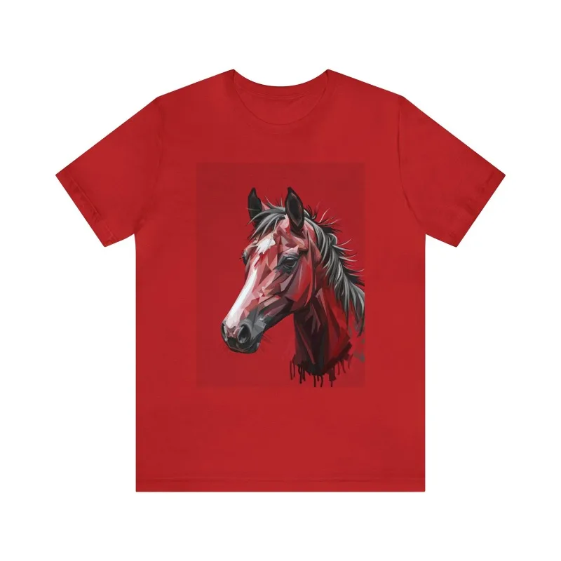 Horse Artwork on Cotton T-shirt for Men and Women Crew Neck Short Sleeve All Seasons Casual Fashion Soft Outdoors Comfortable
