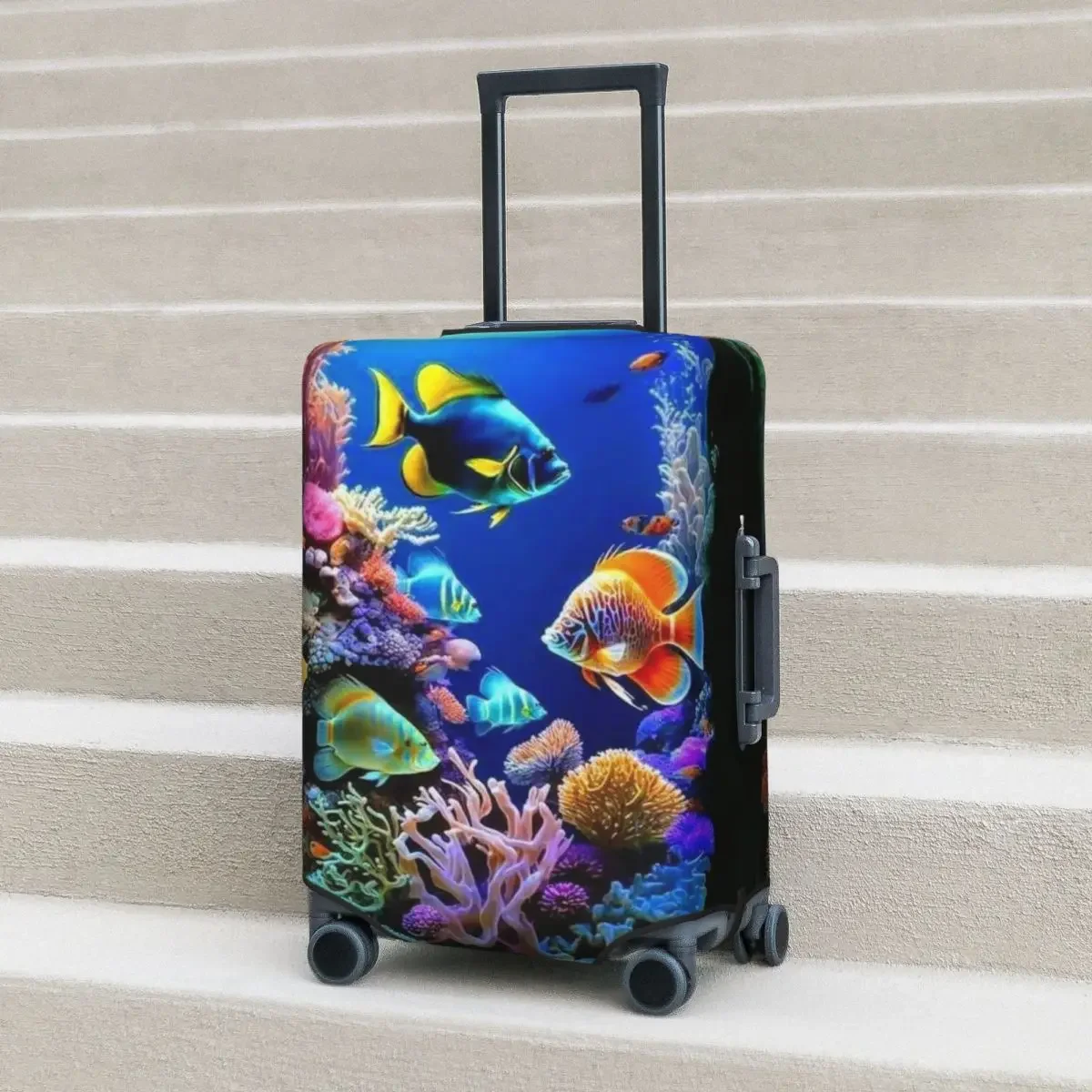 Ocean Creatures Art Suitcase Cover Underwater Business Vacation Useful Luggage Supplies Protector