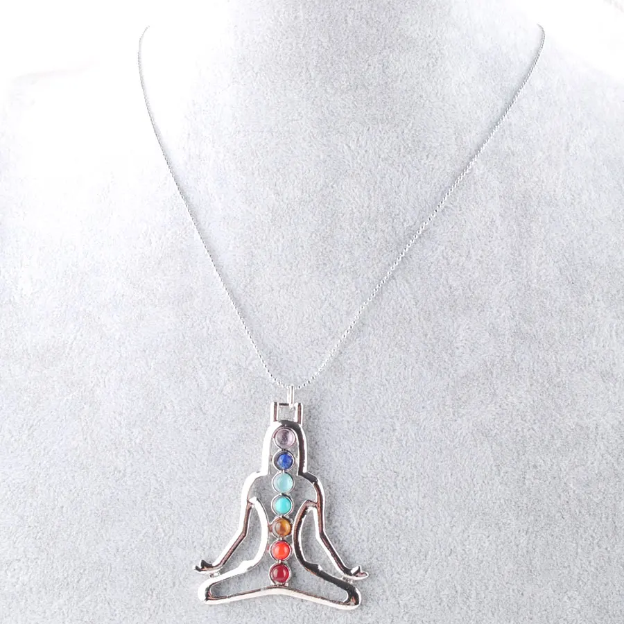 7 Chakras Natural Stone Pendants Meditating Charms for Jewelry Making Diy Necklace Accessories N3261 image 3