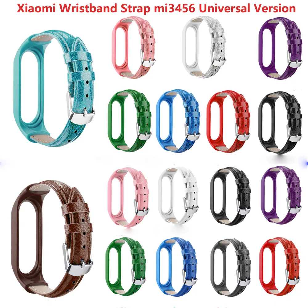 Xiaomi Watch、Mi Band 7/6/5/4/3対応 レザーリストストラップ スマートウォッチアクセサリー