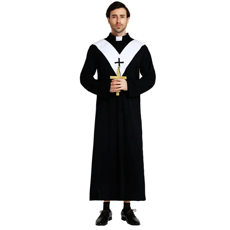 Costume de nonne de Jésus pour hommes et femmes, olympiques de cosplay de pape, fournitures de fête d'Halloween, carnaval, enfants, adultes