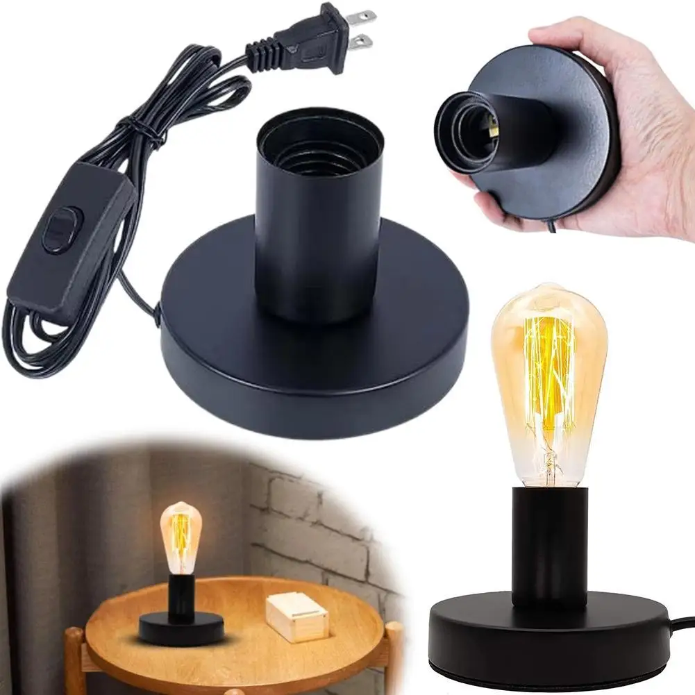 

Desktop Lamp Base E27 Lamp Holder Screw Light Bulb Holder with Cord on Off Switch Plug for Holding Bulb Room Bulb Holder