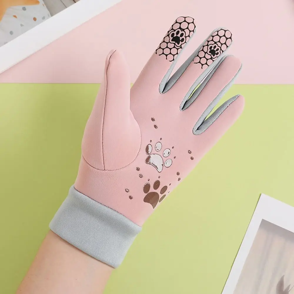 Mit Fleece gefütterte Winter-Kinderhandschuhe, Cartoon-kältebeständige Vollfinger-Handschuhe, wasserabweisend, warm halten, Outdoor-Sporthandschuhe