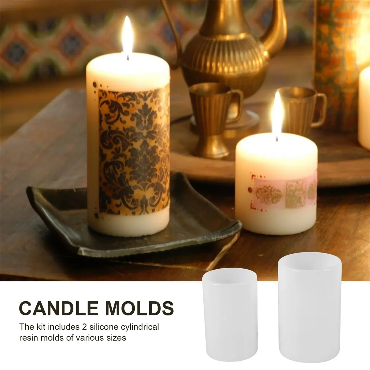 

*CLOS Cylinder Candle Molds for Candle Making, Pillar Candle Silicone Molds for Resin Casting Epoxy Mold (2Pcs)