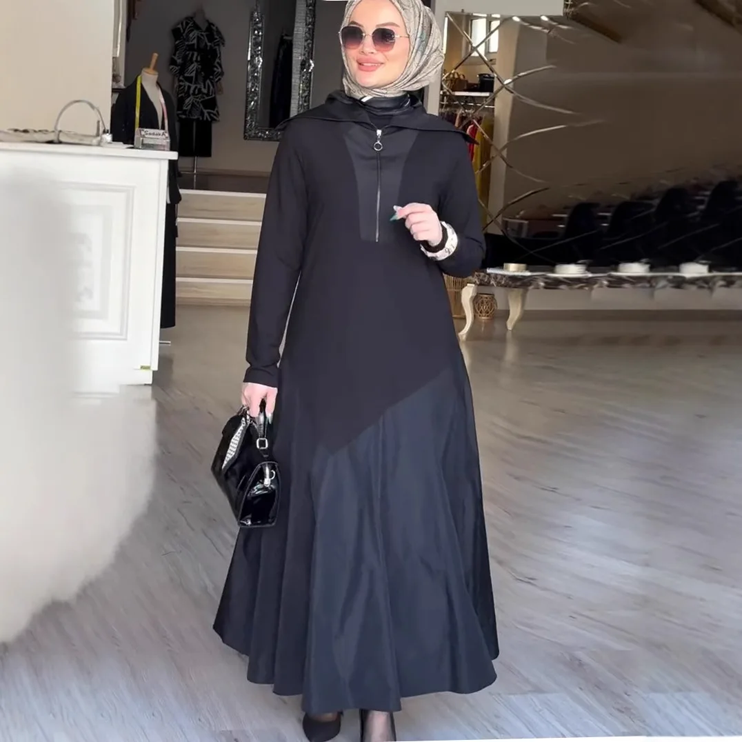 

Muslim Women Skirts 2 Piece Sets 2025 Modest Outfits Tops Zipper Long Skirt Suit Ramadan Dubai Morocco Casual Islam Ensemble