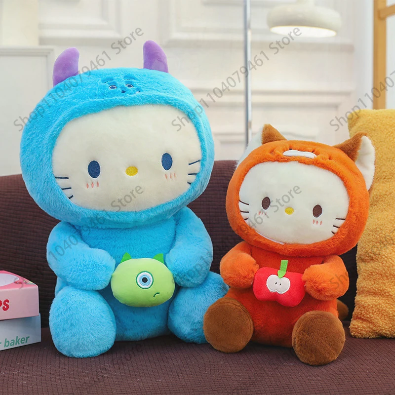 

57cm Sanrio Kawaii Hello Kitty Stuffed Doll Anime Cat Plush Toy Adults and Kids Birthday Gift Soft Cuddly Flower Cat Wholesale