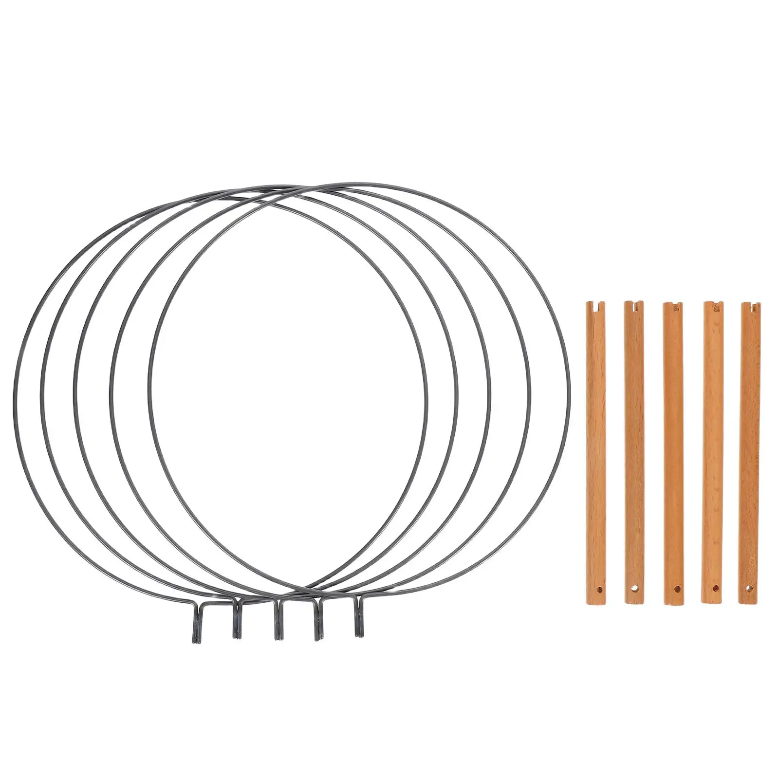 

5 Pcs Round Fan Folding Handles Silk DIY Iron Frame Church Fans Japanese Style Handheld Wedding Favors