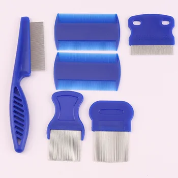 6-Piece Pet Flea Comb Set, Stainless Steel Comb for Pets, Dematting Tool with Lice & Tear…
