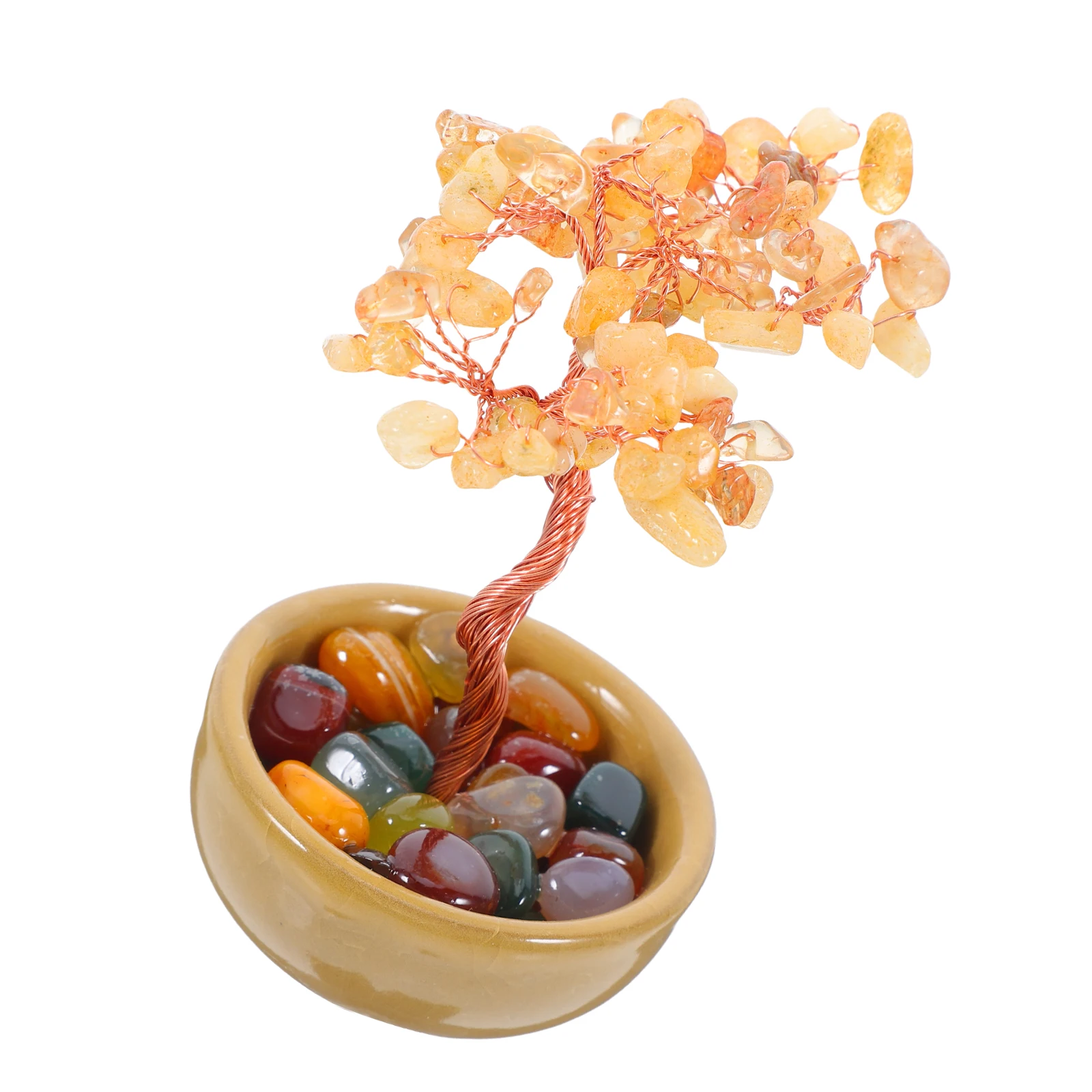 

Crystal Chakra Healing Crafts Mini Energy Decoration Bonsai Feng Shui Wealth Symbol Handmade Piece