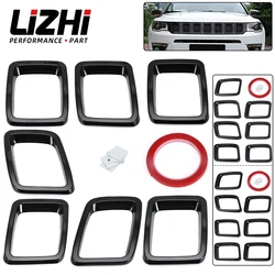 7PCS Car Front Grille Cover Grill Ring Inserts Frame Trims Kit Fit Suitable For Jeep Compass 2017 2018 2019 2020 Inserts Cover