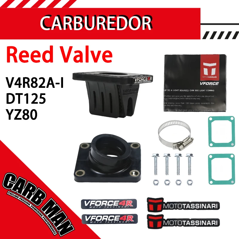 Reed Valve With Intake Carbon Fiber For Suzuki DT125 2002 2015 Yamaha YYZ80 YZ85 1993-2020 V4R82AI V4R82A-I Motorcycle Vforce 4