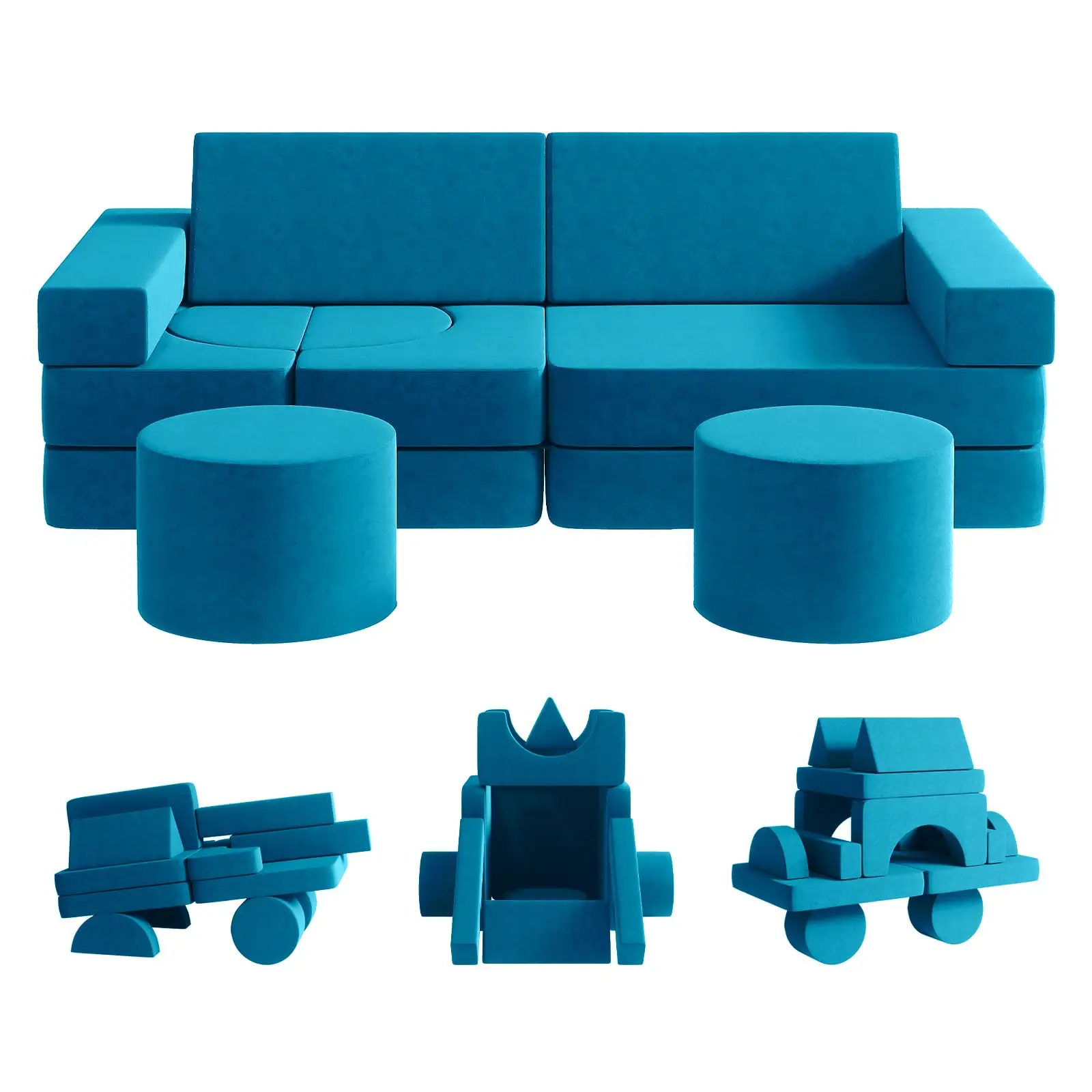 Sofá modular para niños y niñas, mueble de juego mediano, para sala de juegos, dormitorio, Combinable